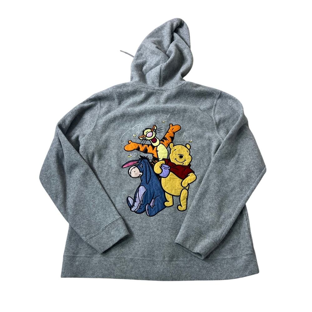 Vintage Disney Winnie The Pooh Zipper Fleece Hoodie Zipper Sweater Women's Small